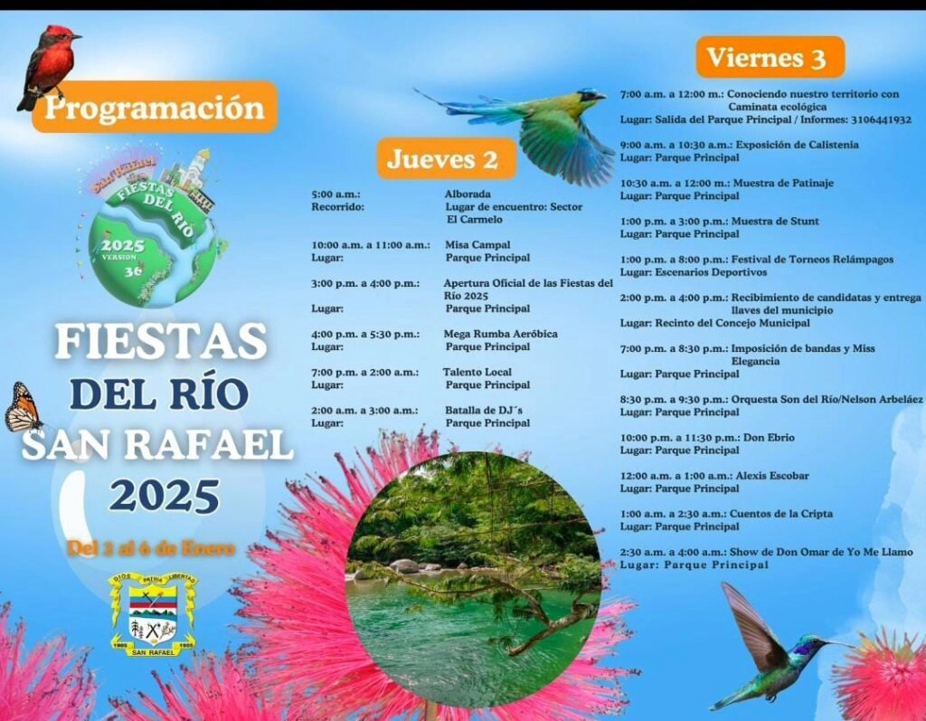 ¡A tirar charco! Recuerde que en enero llegan las Fiestas del Río de San Rafael, mucha cultura, música y tradición 1 programacion 1