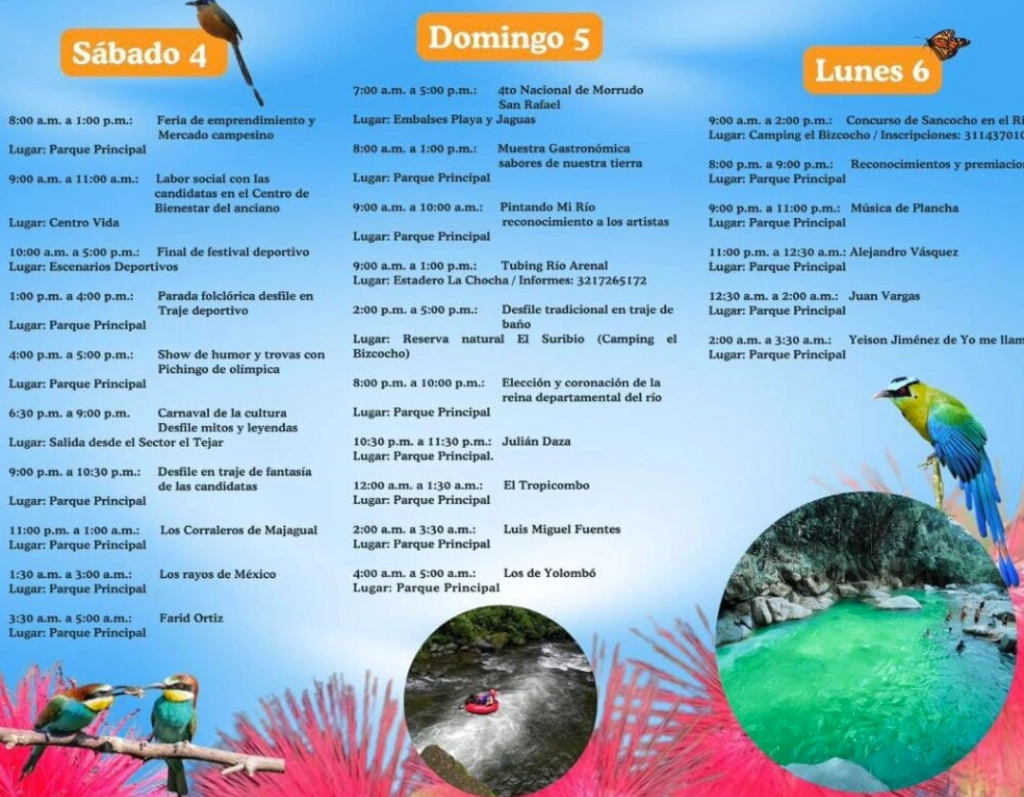 ¡A tirar charco! Recuerde que en enero llegan las Fiestas del Río de San Rafael, mucha cultura, música y tradición 2 programacion 2
