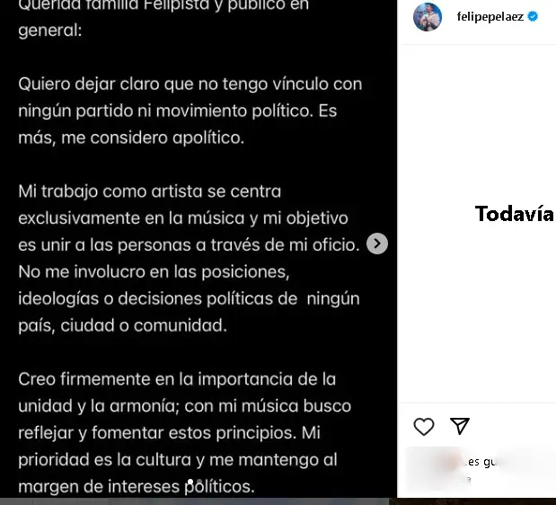 Felipe Peláez se defiende de las críticas tras su participación en concierto organizado por el régimen de Maduro