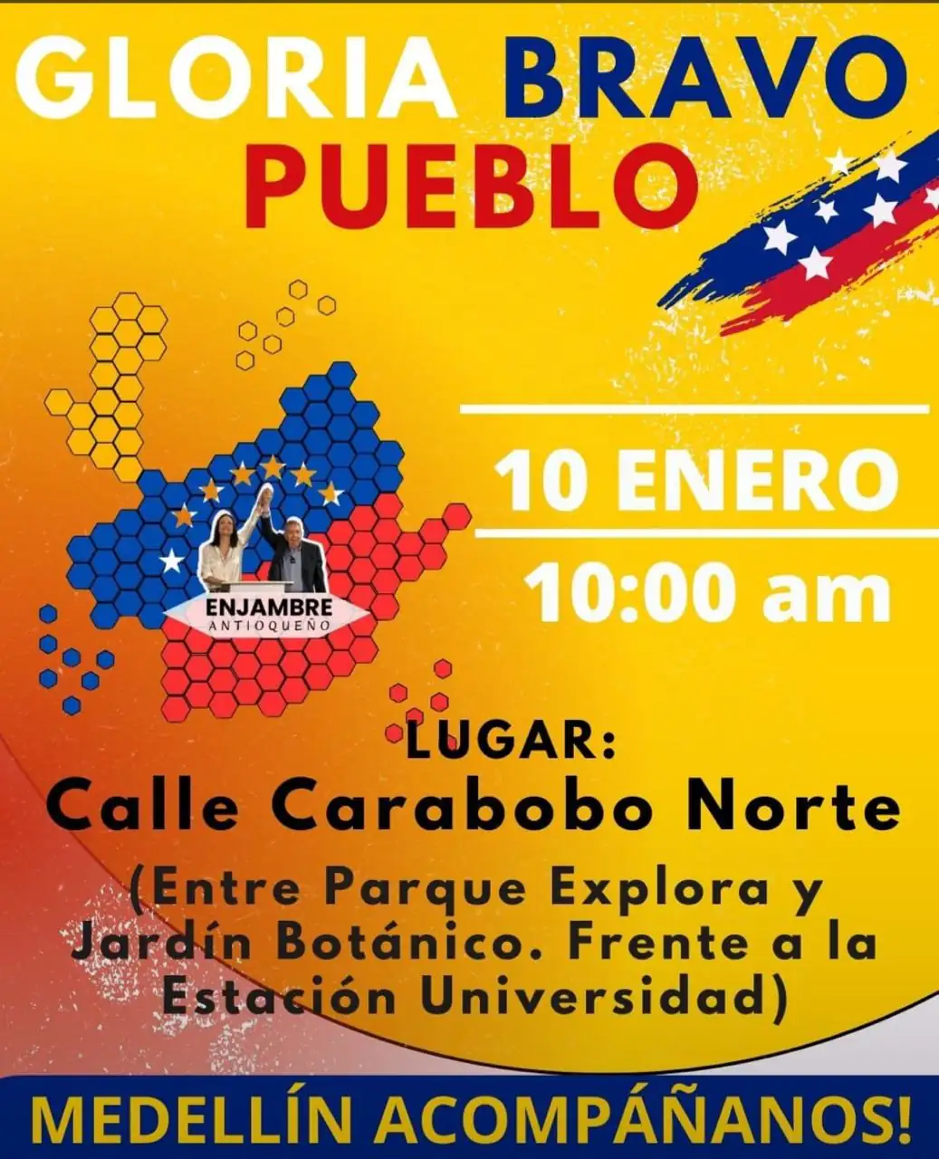 Venezolanos en Medellín convocan marchas en apoyo a la situación política de su país 1 Marcha-Medellín