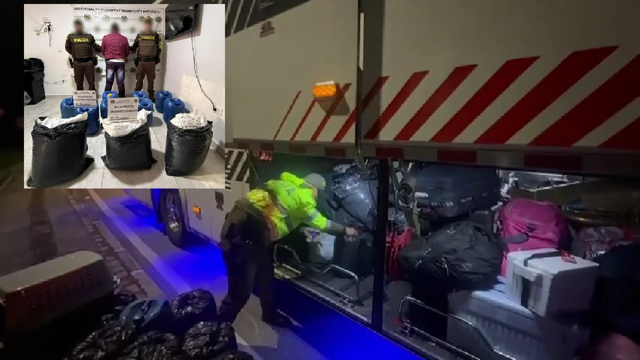 En Antioquia un hombre transportaba en un bus público 50 galones de insumos para el procesamiento de coca insumos-basecoca-transportados-buspublico-antioquia6