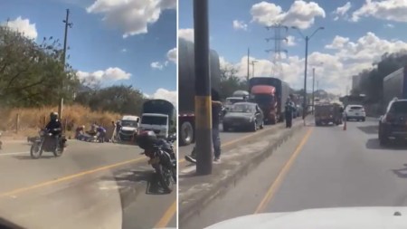 En Bello, una llanta suelta en plena vía hizo caer a motociclista y causó daños en otro vehículo En Bello, una llanta suelta en plena vía hizo caer a motociclista y causó daños en otro vehículo
