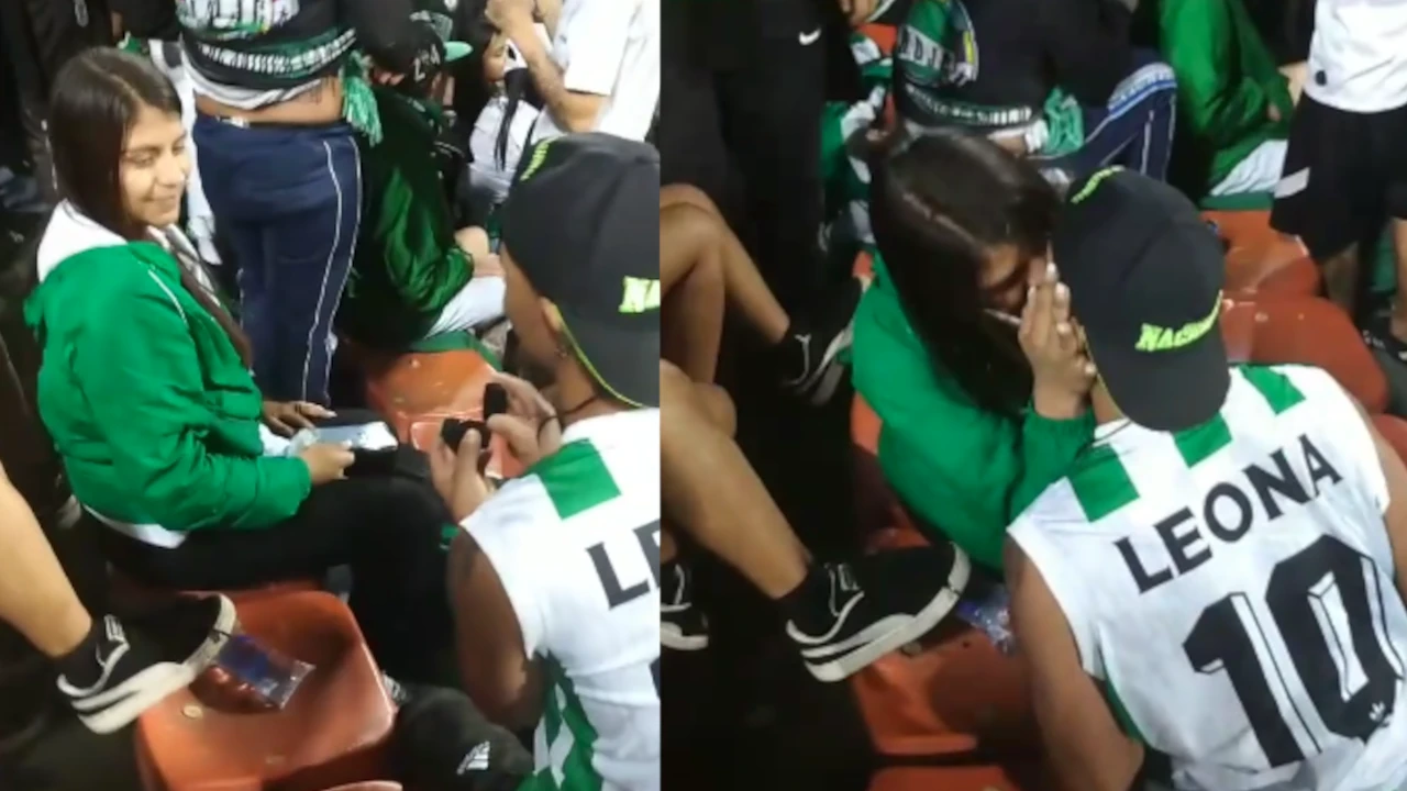 ¡Muy romántico! Un hincha le pidió a su novia matrimonio en el Estadio ¡Muy romántico! Un hincha le pidió a su novia matrimonio en el Estadio