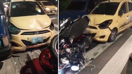 Dos personas lesionadas tras el choque de dos motos, un taxi y un particular a la altura de la Iguaná