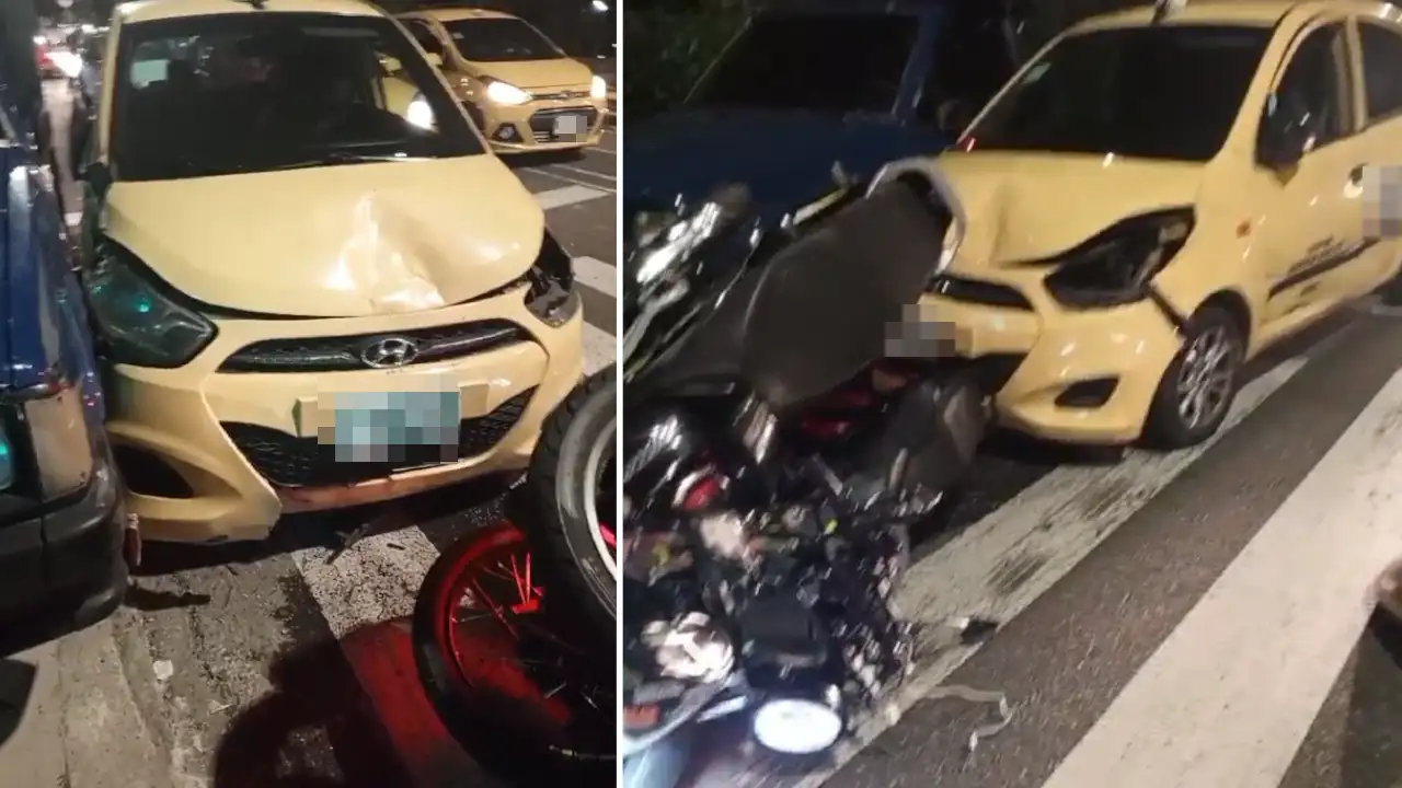 Dos personas lesionadas tras el choque de dos motos, un taxi y un particular a la altura de la Iguaná