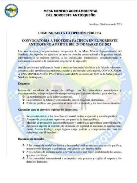 COMUNIDADO MESA MINERA 1