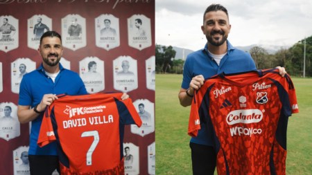 ¡David Villa en casa poderosa! El futbolista español visitó la sede del Independiente Medellín David-Villa