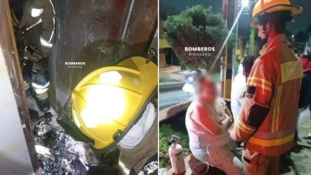 Bomberos de Rionegro controlaron un incendio en el segundo piso de una casa; una mujer fue auxiliada