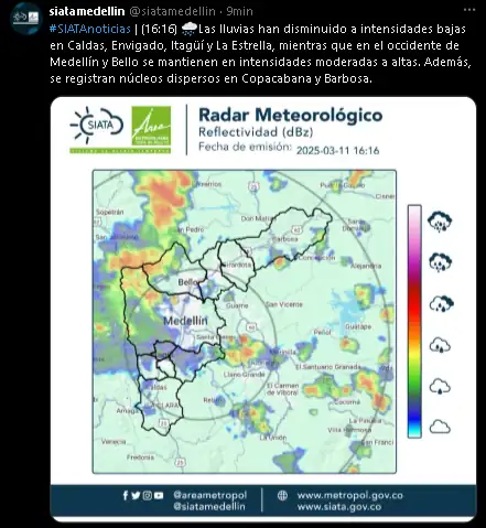 ¿Ya vio el río Medellín? Con el aguacero subió su nivel, en un sector de la ciudad casi se desborda