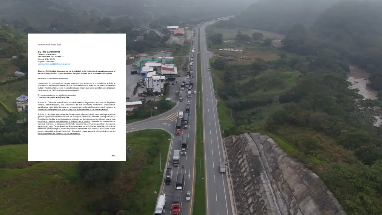 Transportadores piden intervención de la Defensoría por bloqueos en el nordeste antioqueño Transportadores piden intervención de la Defensoría por bloqueos en el nordeste antioqueño