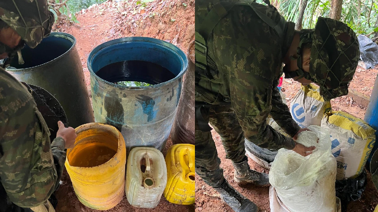 Desmantelan 3 laboratorios de coca en El Bagre, pertenecerían al Clan del Golfo y producían 300 kilos de droga 1 complejos-cocaleros-destruidos-elbagre-cordoba-clangolfo3