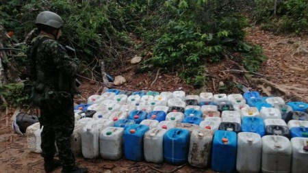 Ejército halló laboratorio de clorhidrato de cocaína en zona rural de Tarazá, Antioquia