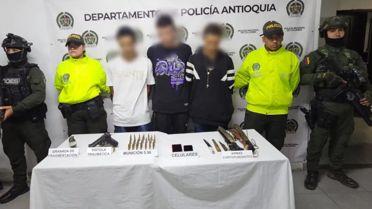 Policía captura a presuntos sicarios de ‘La Terraza’ en Andes; uno de ellos sería el cabecilla