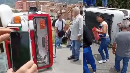 Campero sin frenos se volcó en Caldas, Antioquia; hay tres personas lesionadas