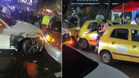 Conductor, al parecer, borracho chocó a cinco vehículos en La 70 de Medellín