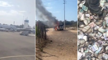 Millonario robo a carro de valores en pista aérea de Riohacha; billetes terminaron quemados