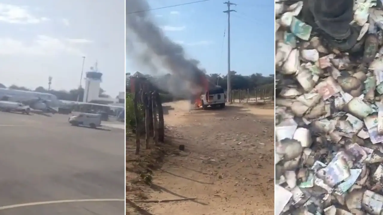 Millonario robo a carro de valores en pista aérea de Riohacha; billetes terminaron quemados