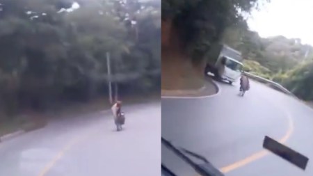 Video. Un joven casi se mata por hacer Gravity bike en La Ceja: chocó de frente con furgón accidente-Gravity bike-la-ceja-la-union