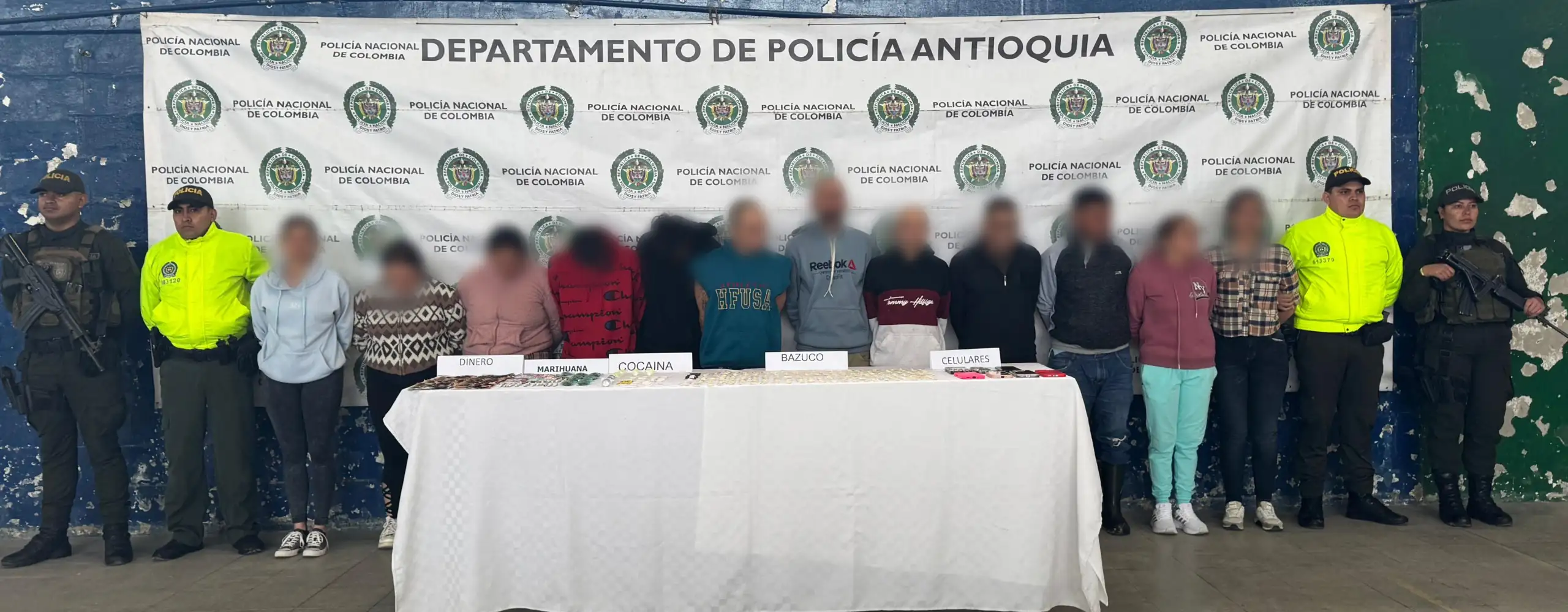 Capturan a 15 presuntos integrantes de red de microtráfico en el Norte de Antioquia