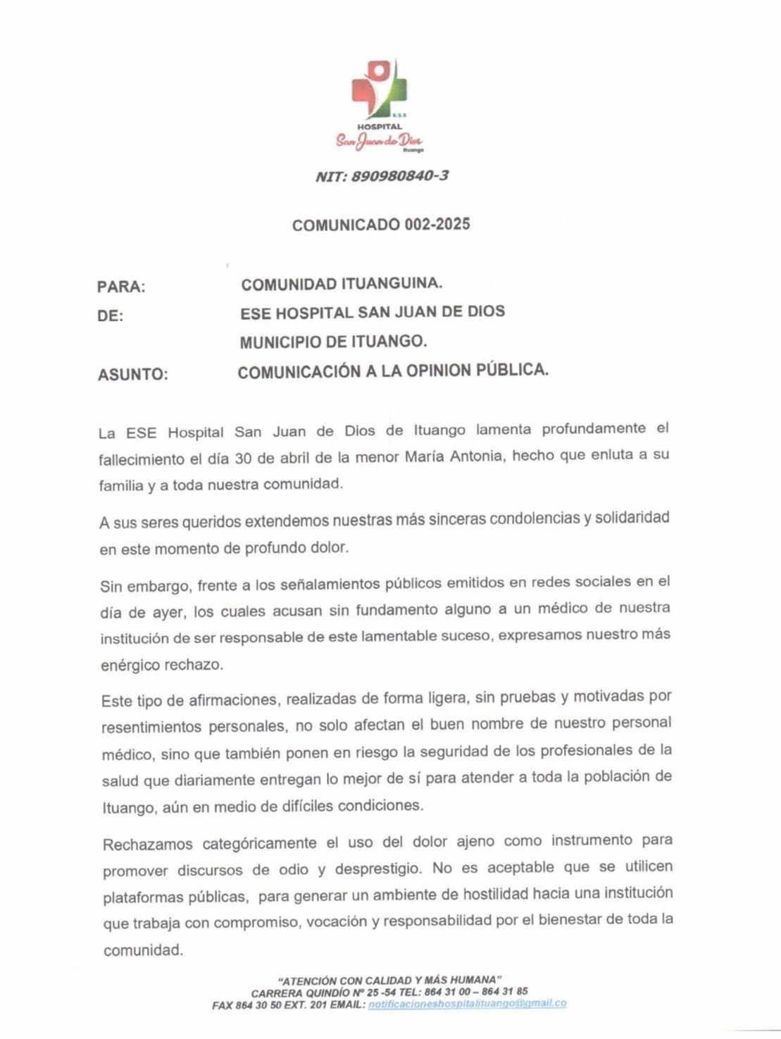 Comunicado