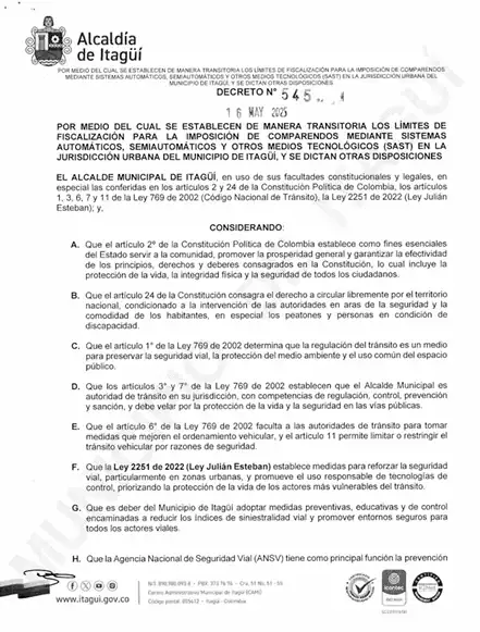 Alcaldía de Itagüí cancela multas de cámaras que marcaban 30 km/h 1 Alcaldía de Itagüí cancela multas de cámaras que marcaban 30 km/h