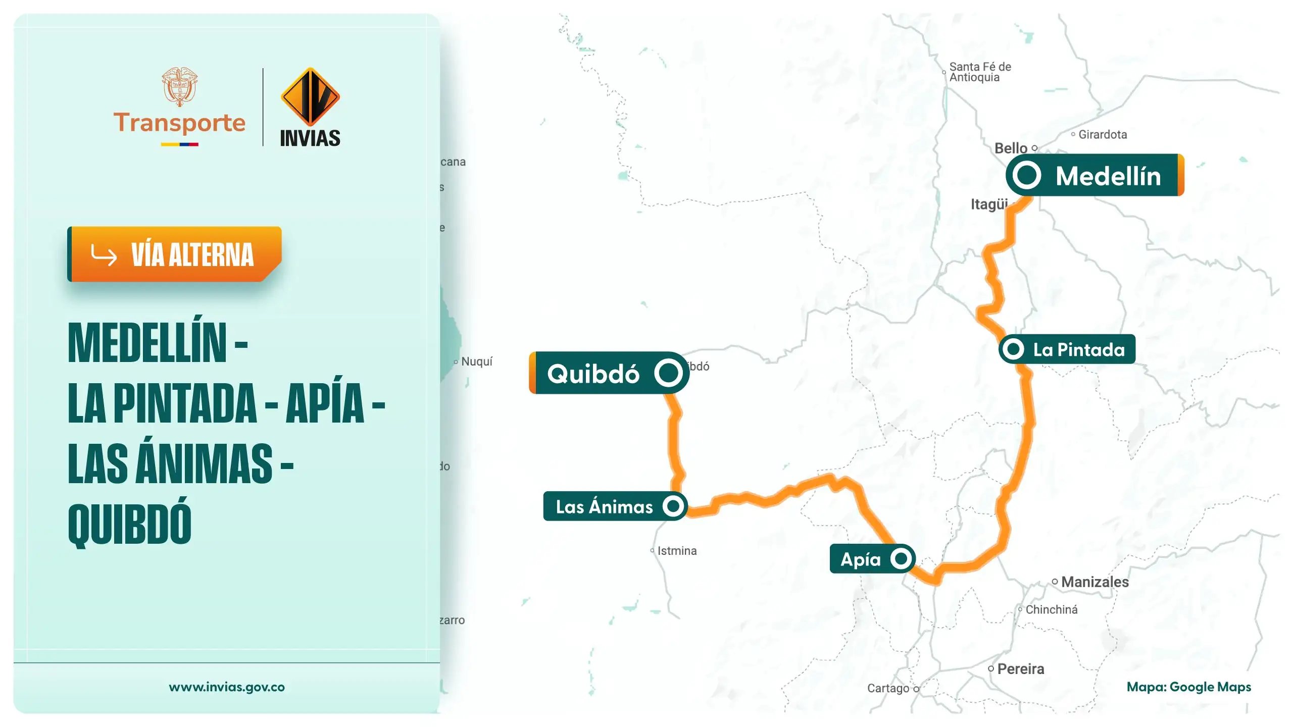 Habilitan paso controlado para camiones en la vía Medellín – Quibdó a partir del 17 de mayo