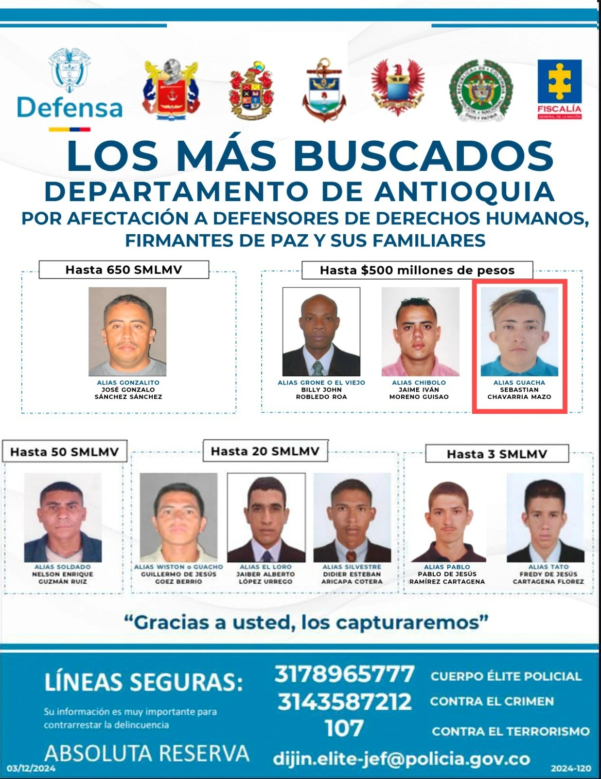 Capturado alias "Guacha", presunto sicario del Clan del Golfo que atentaba contra líderes sociales 1 captura-aliasboquinche-mas-buscado-antioquia-clangolfo2