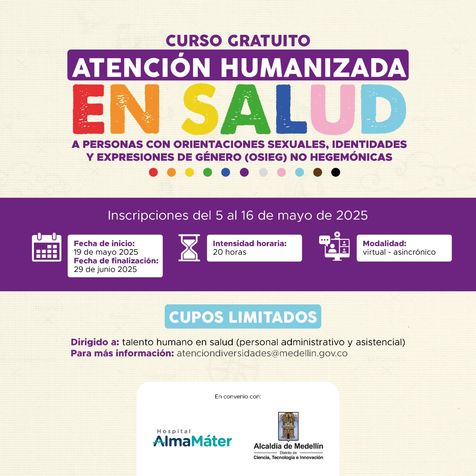 Medellín capacita gratis a personal de salud en atención inclusiva LGBTIQ+ 1 curso para atencion humanizada a poblacion LGBTIQ 2