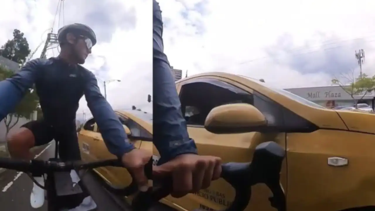 Altercado entre ciclista y taxista terminó en acuerdo gracias a mediación de la alcaldía de Medellín