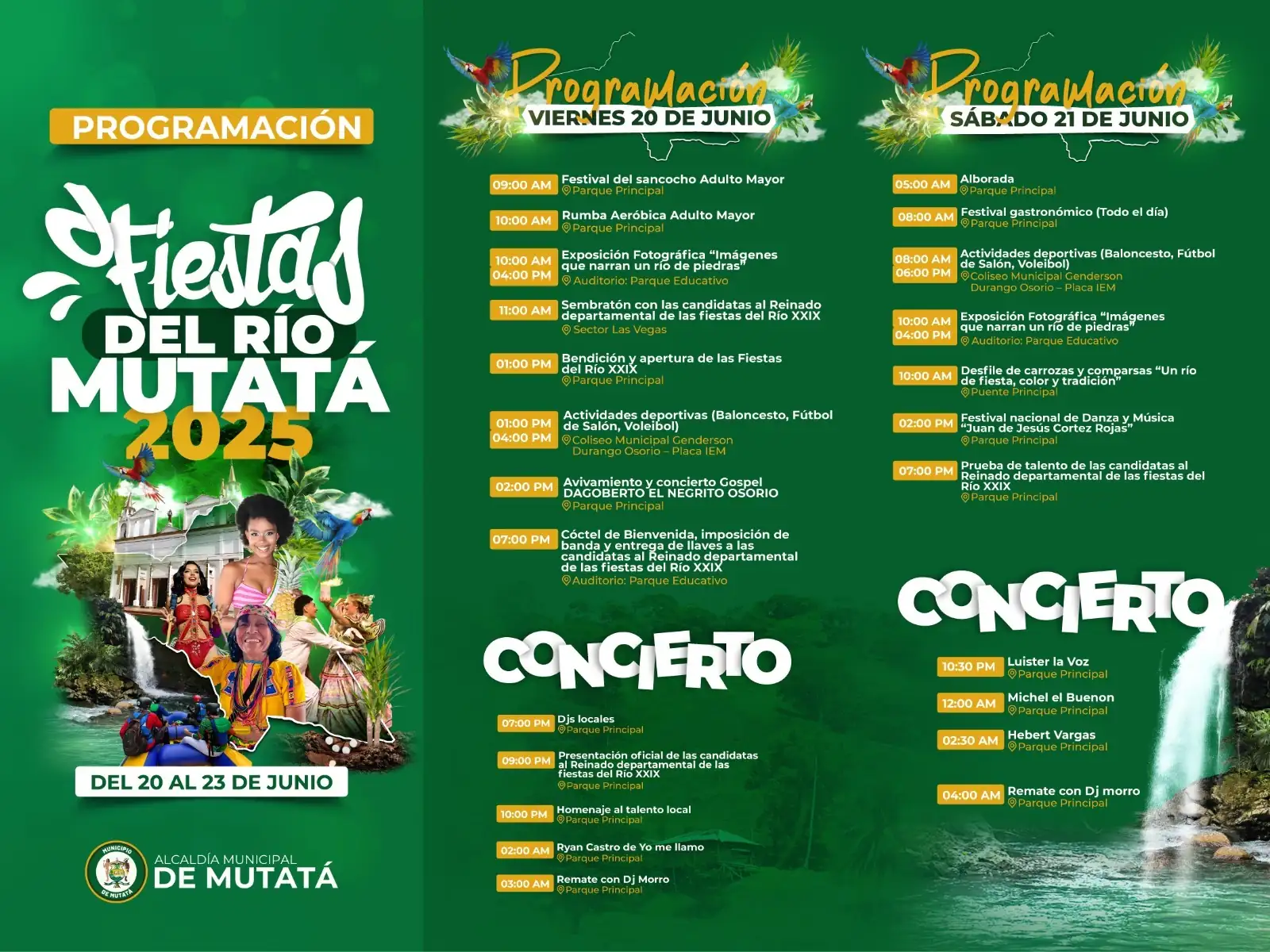 Mutatá está listo para vivir cuatro días de tradición y arte con las Fiestas del Río 2025