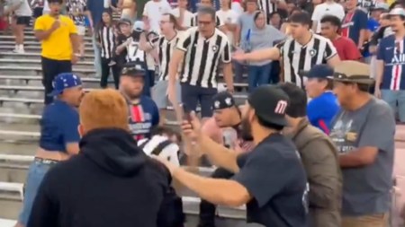Videos. ¡A puños! Bochornosa pelea entre hinchas del PSG y Botafogo en las gradas del Rose Bowl Pelea hinchas