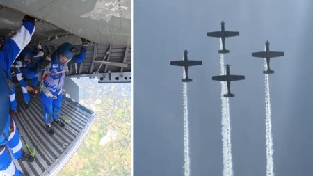 Aviones y helicópteros militares realizan ensayos para la F-AIR Colombia 2025