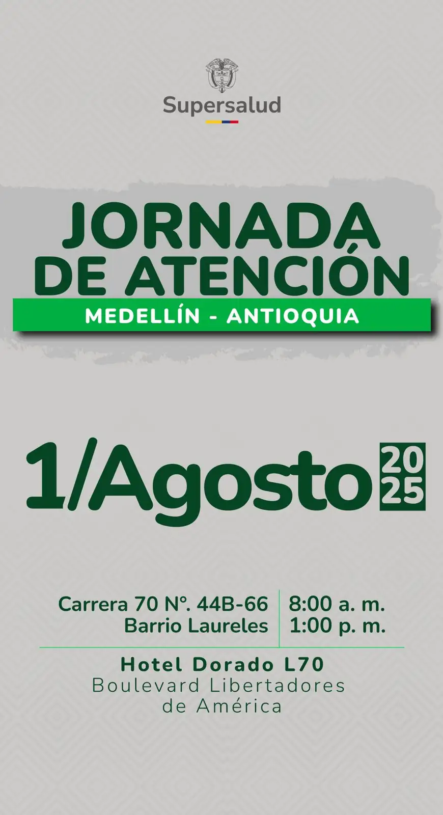 Supersalud atenderá reclamaciones de usuarios este 1 de agosto en Medellín