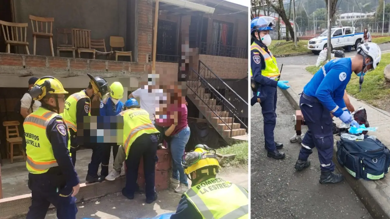 Dos personas resultaron heridas tras choque de motos en La Estrella