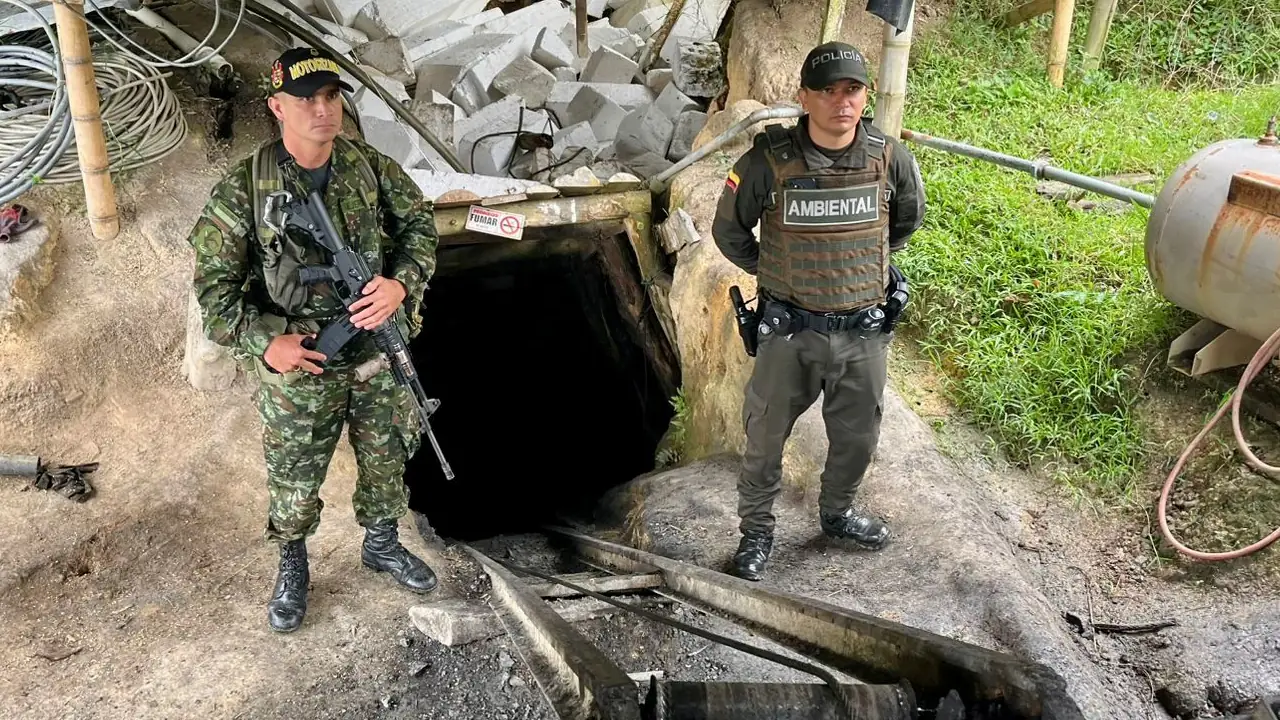 Siete capturados en Amagá durante operativo contra minería ilegal en Antioquia