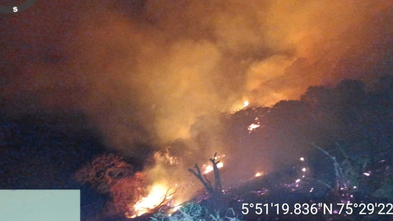 Bomberos controlan incendio forestal en montaña de Abejorral