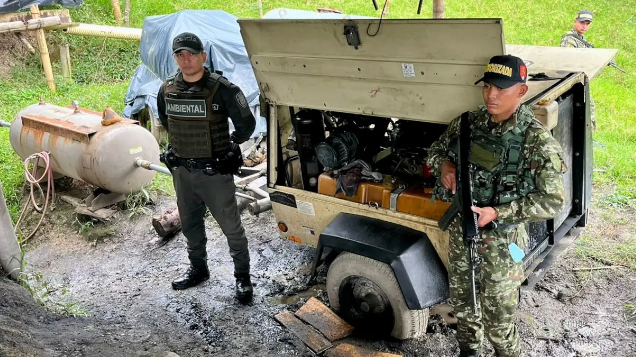 Siete capturados en Amagá durante operativo contra minería ilegal en Antioquia
