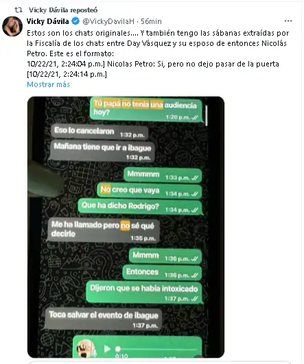 Vicky Dávila publica pruebas y Petro queda en el ojo del huracán
