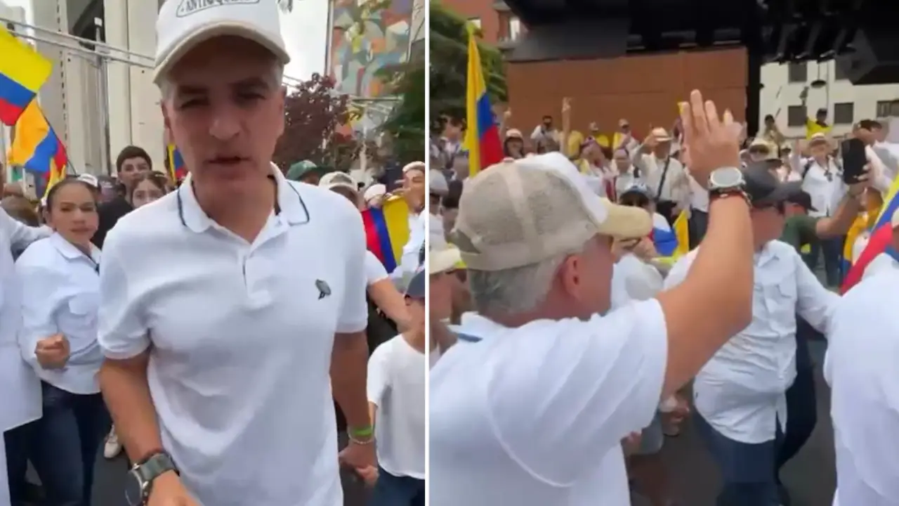 “Esta es la manifestación de un pueblo cívico y libre”: gobernador Andrés Julián se sumó a la marcha en Medellín
