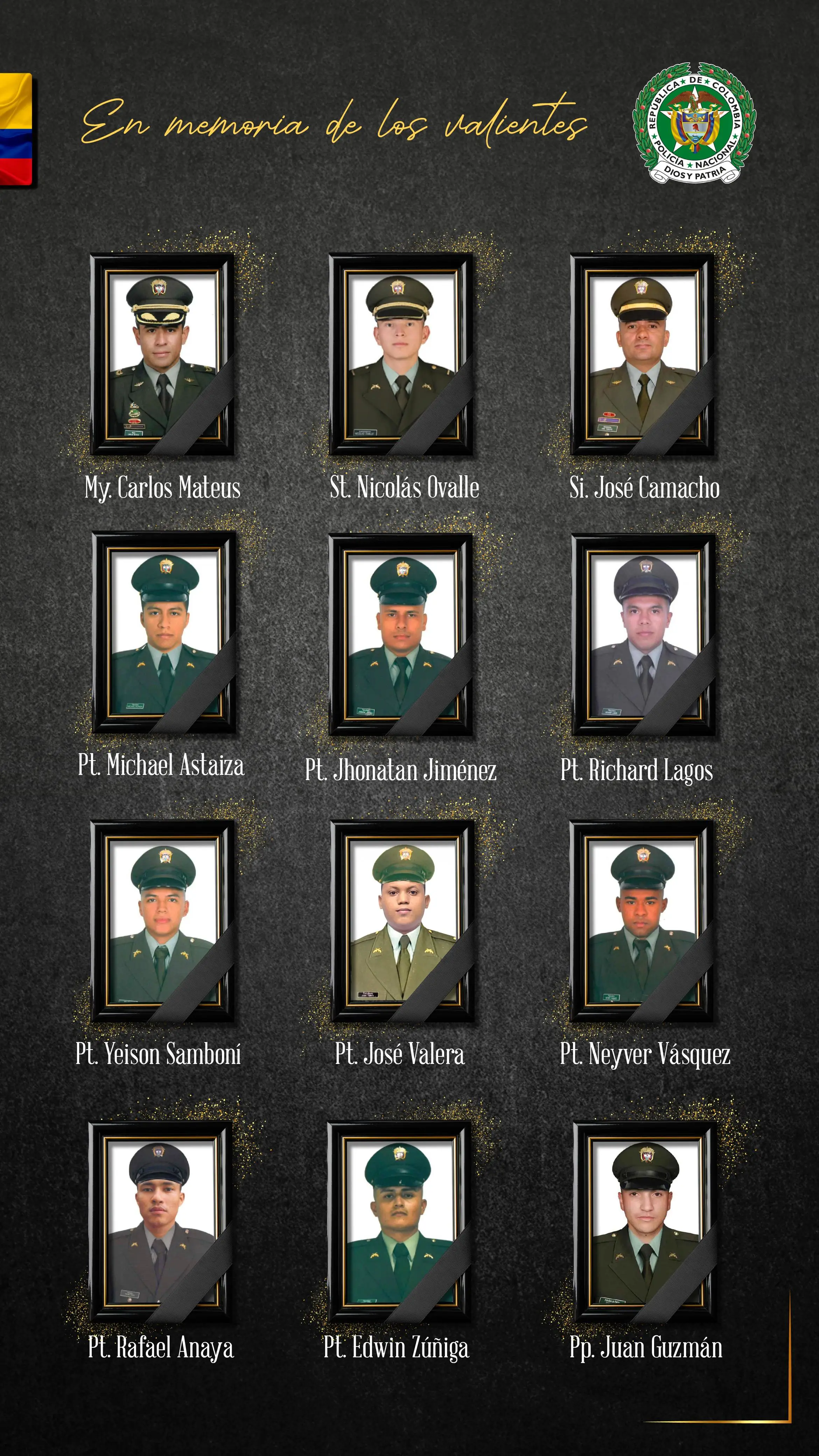 Identifican a los 12 policías fallecidos tras ataque a helicóptero en Amalfi