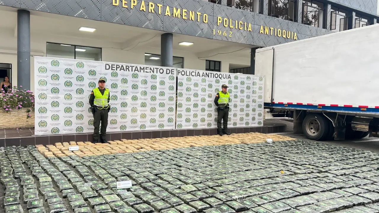 Más de una tonelada de marihuana fue encontrada por la Policía en un camión en Antioquia