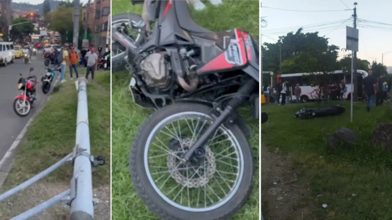 Motociclista y parrillero resultan heridos en choque con bus en la 80 de Medellín Motociclista y parrillero resultan heridos en choque con bus en La 80