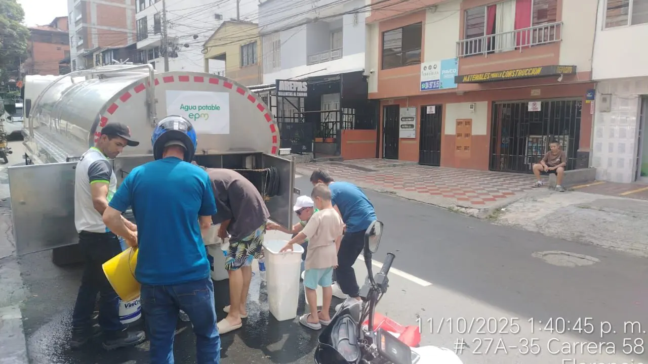 EPM lleva más de tres millones de litros de agua potable a Medellín y el Valle de Aburrá durante la suspensión del servicio