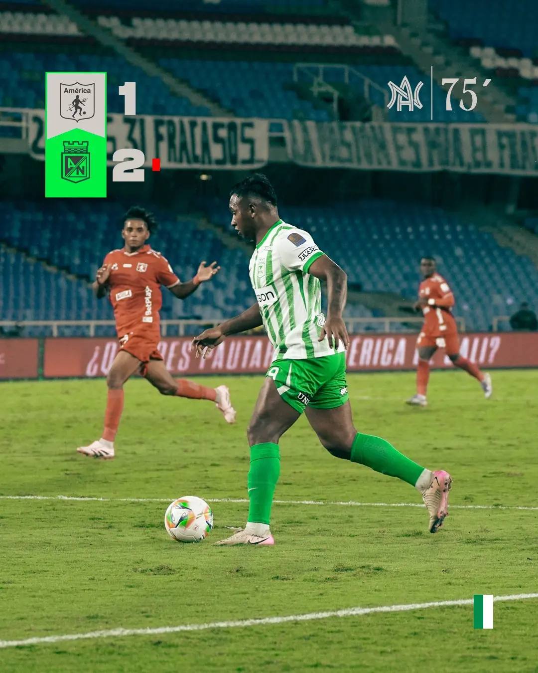 Atlético Nacional apagó la fiesta en casa ajena y dejó a América pensando en la revancha 1 Atlético Nacional apagó la fiesta en casa ajena y dejó a América pensando en la revancha