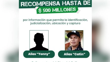 Gobernación de Antioquia ofrece millonaria recompensa para ubicar a alias ‘Yonny’ y alias ‘Catín’