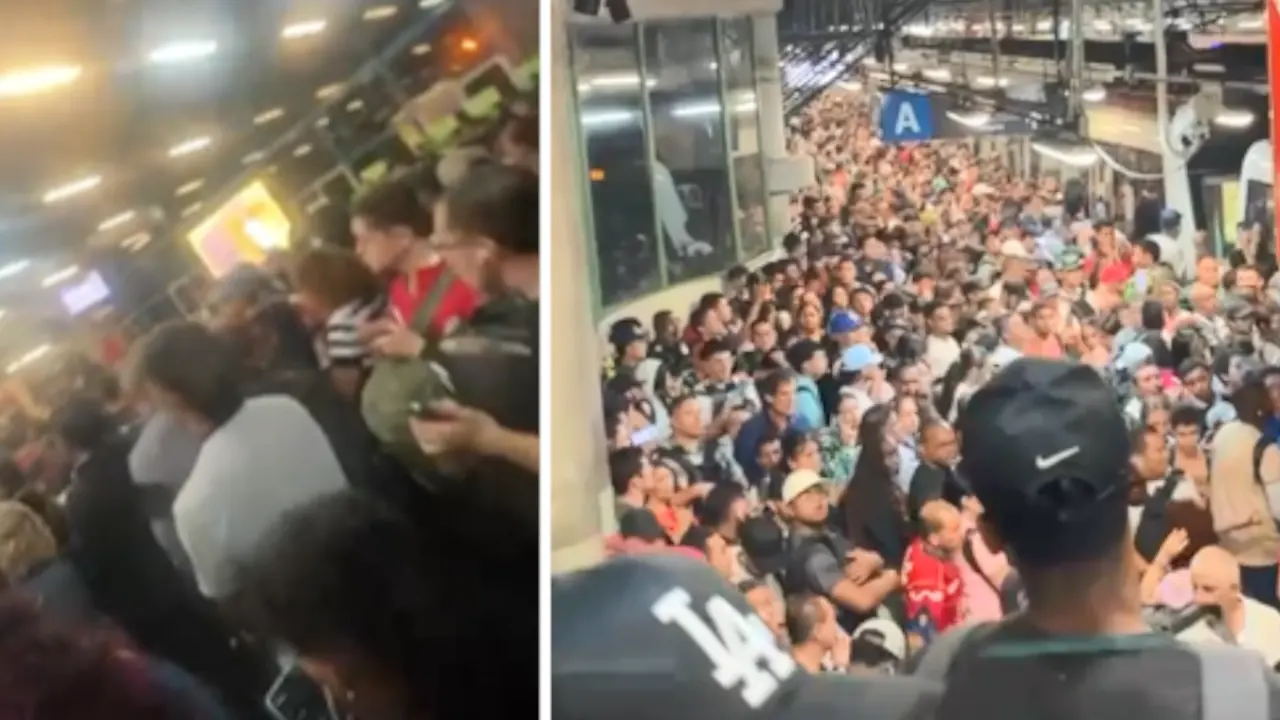 Pasajeros enfrentan largas esperas en el Metro de Medellín por fallas técnica que ralentizó la operación en la Línea A