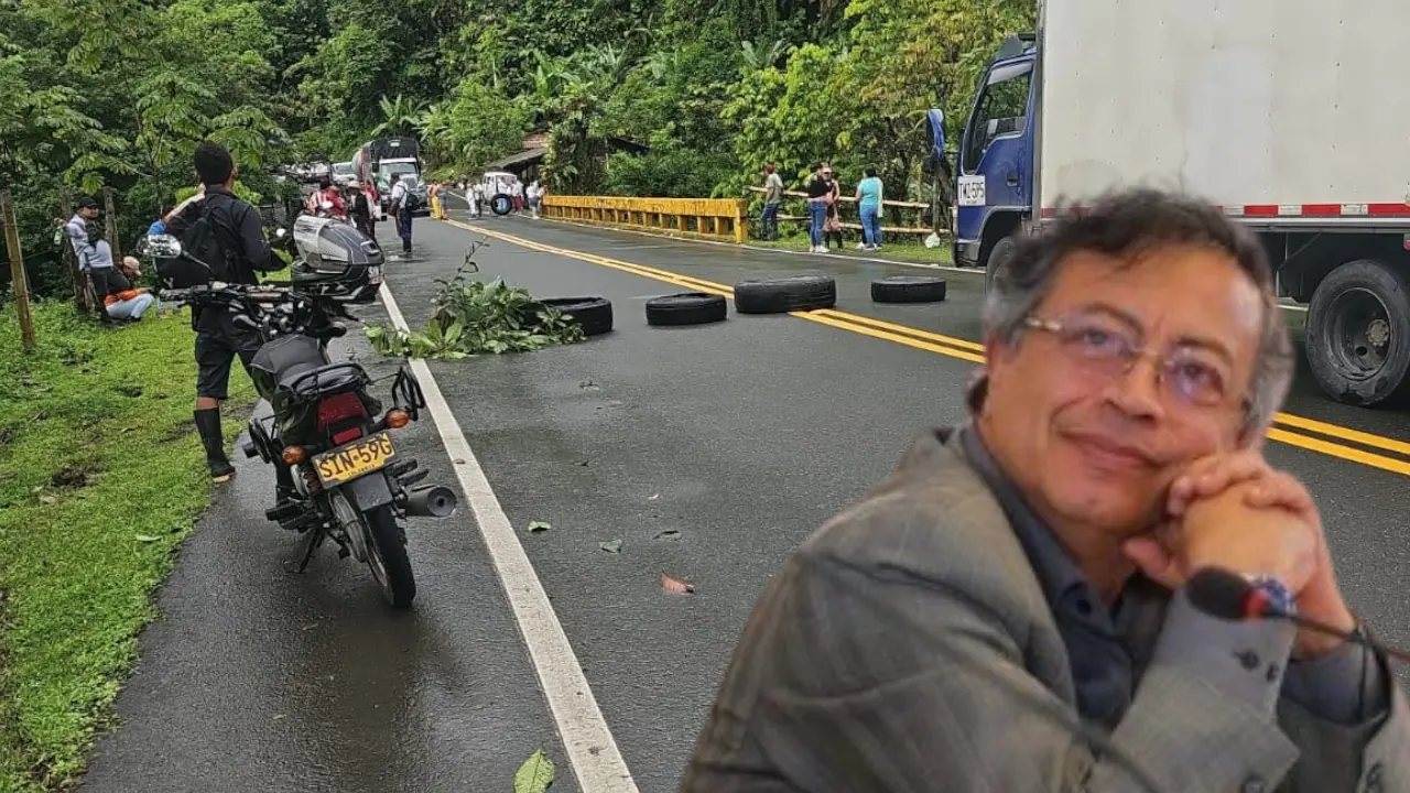 Protestas de campesinos contra el Gobierno Petro provocan cierre total en la vía Medellín - Urabá