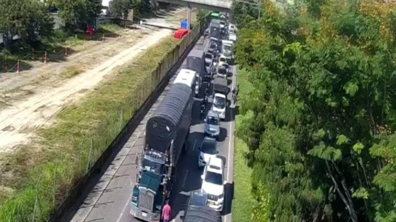 Reportan tráfico lento en la Avenida Paralela por falla repentina de un camión