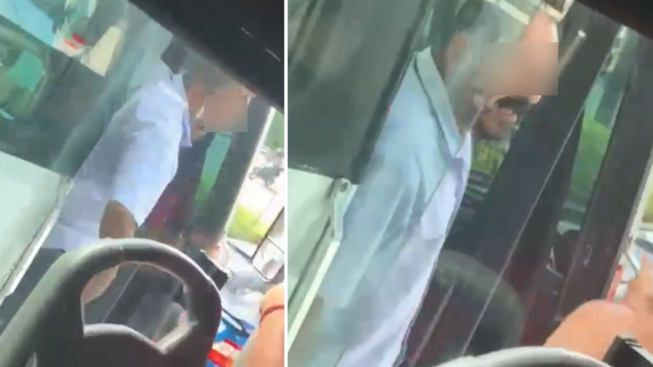 Pelea entre conductores de bus genera pánico entre pasajeros en Medellín