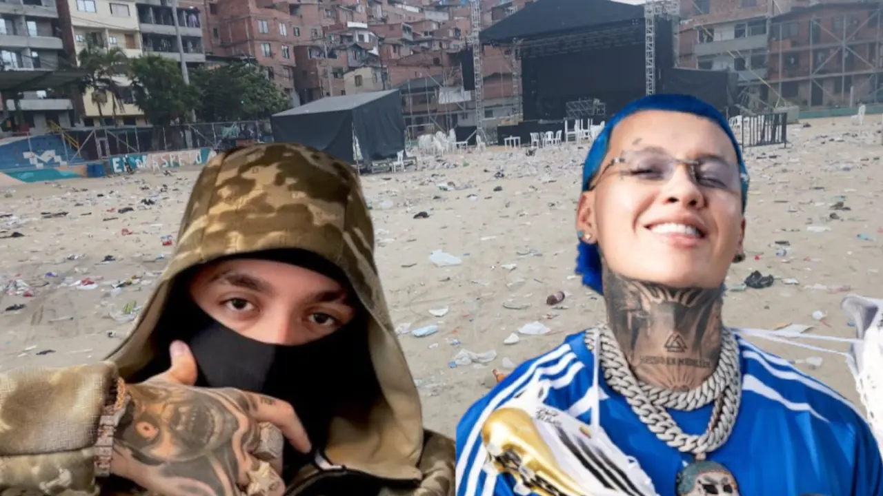 La fiesta se acabó y el reguero quedó en esta cancha de Manrique, por fortuna llegaron ‘las escobitas’ La fiesta se acabó y el reguero quedó en la cancha de Manrique, por fortuna llegaron las escobitas